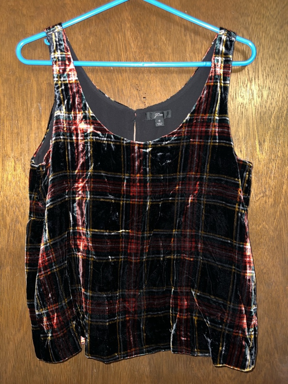 Vintage Jcrew plaid velvet tank size 6